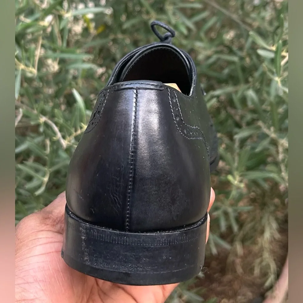 Prada Italy Made 💯 Leather Wingtip Oxfords Sz 10 🇺🇸 9.5 🇬🇧 - Picture 7 of 10